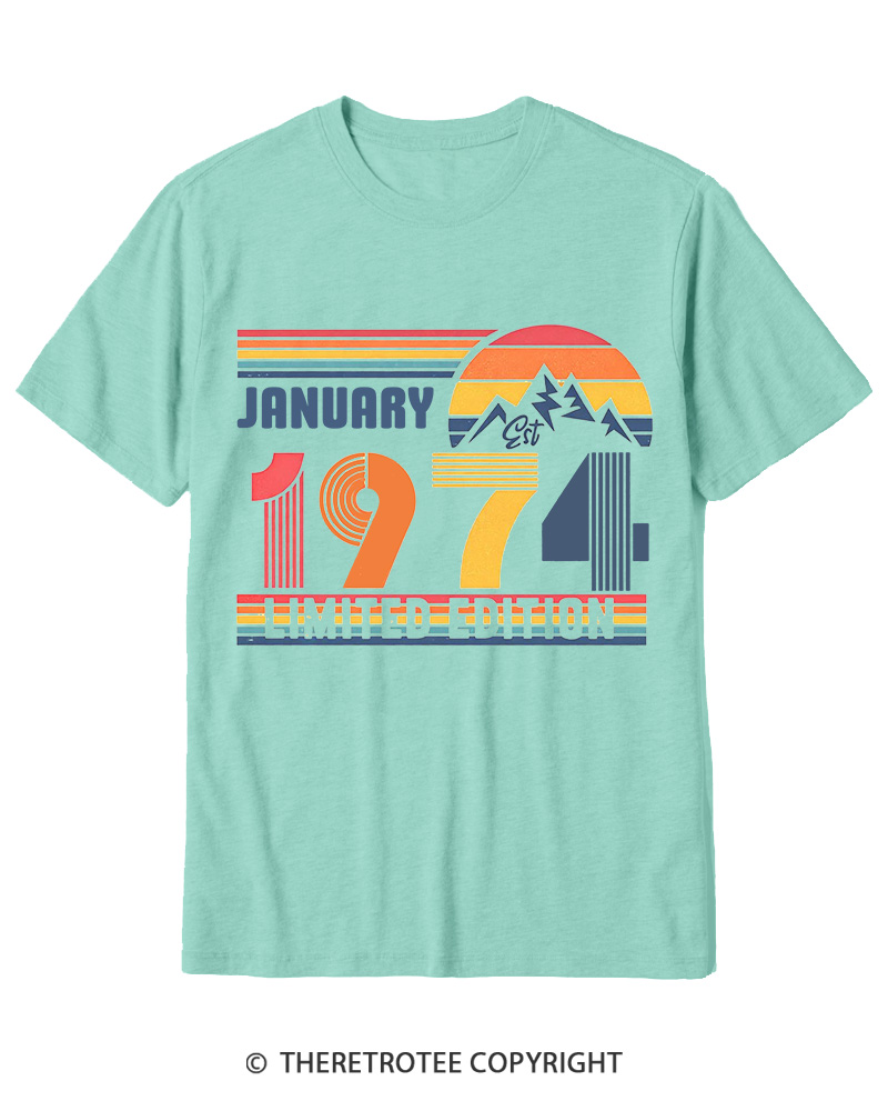 TheRetroTee Birthday Year Number 1970s Cotton T-Shirt