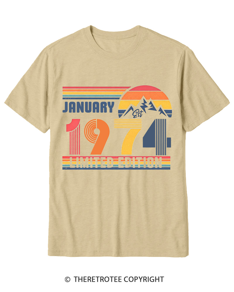 TheRetroTee Birthday Year Number 1970s Cotton T-Shirt