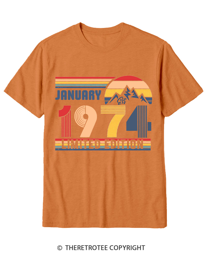 TheRetroTee Birthday Year Number 1970s Cotton T-Shirt