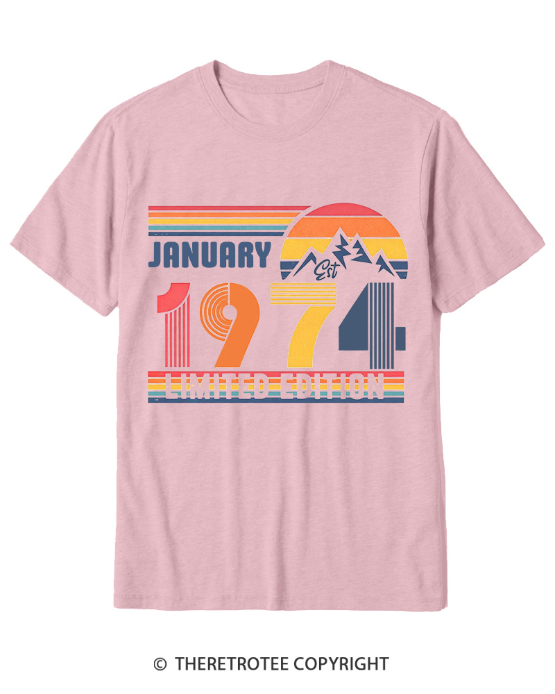 TheRetroTee Birthday Year Number 1970s Cotton T-Shirt