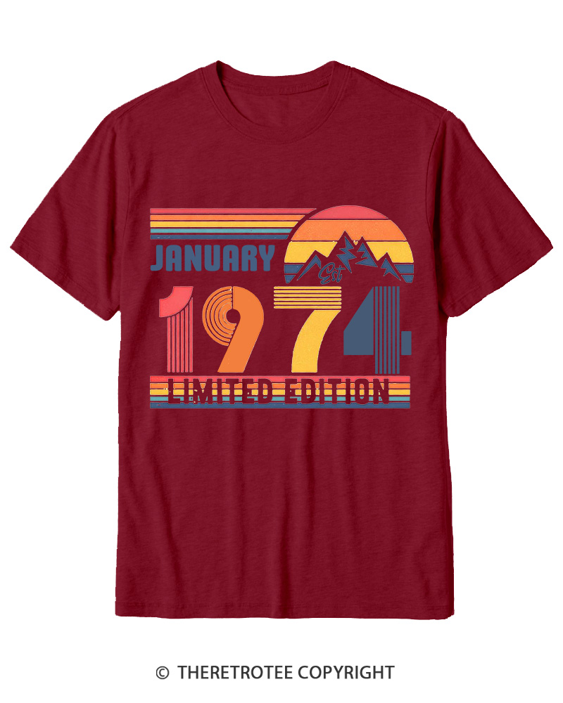 TheRetroTee Birthday Year Number 1970s Cotton T-Shirt