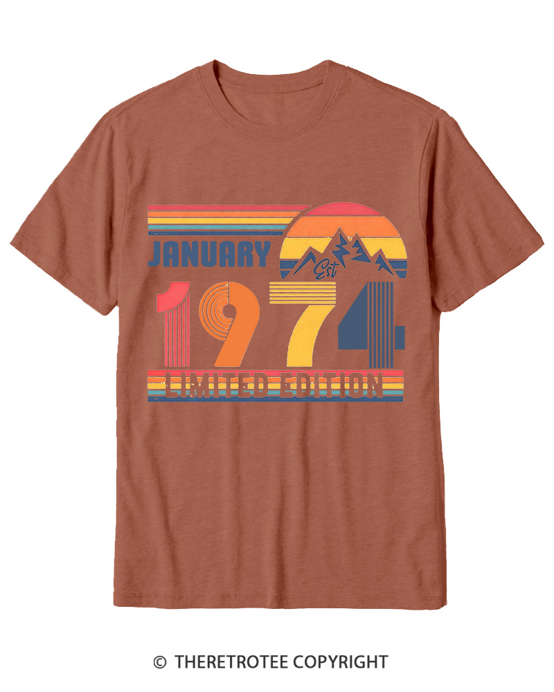 TheRetroTee Birthday Year Number 1970s Cotton T-Shirt
