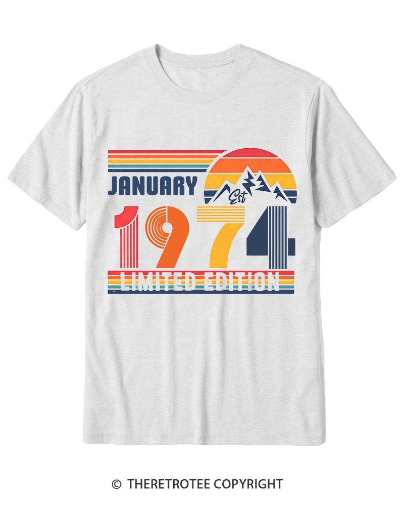 TheRetroTee Birthday Year Number 1970s Cotton T-Shirt