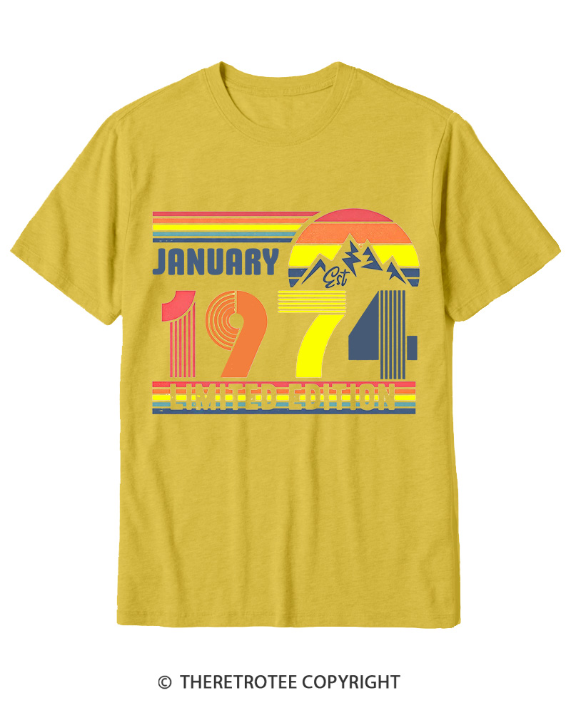 TheRetroTee Birthday Year Number 1970s Cotton T-Shirt