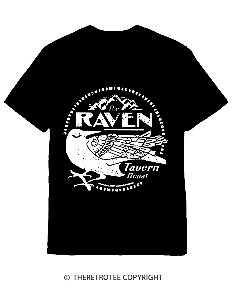 TheRetroTee Raven Tavern 1980s Cotton T-Shirt