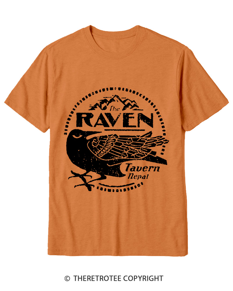 TheRetroTee Raven Tavern 1980s Cotton T-Shirt