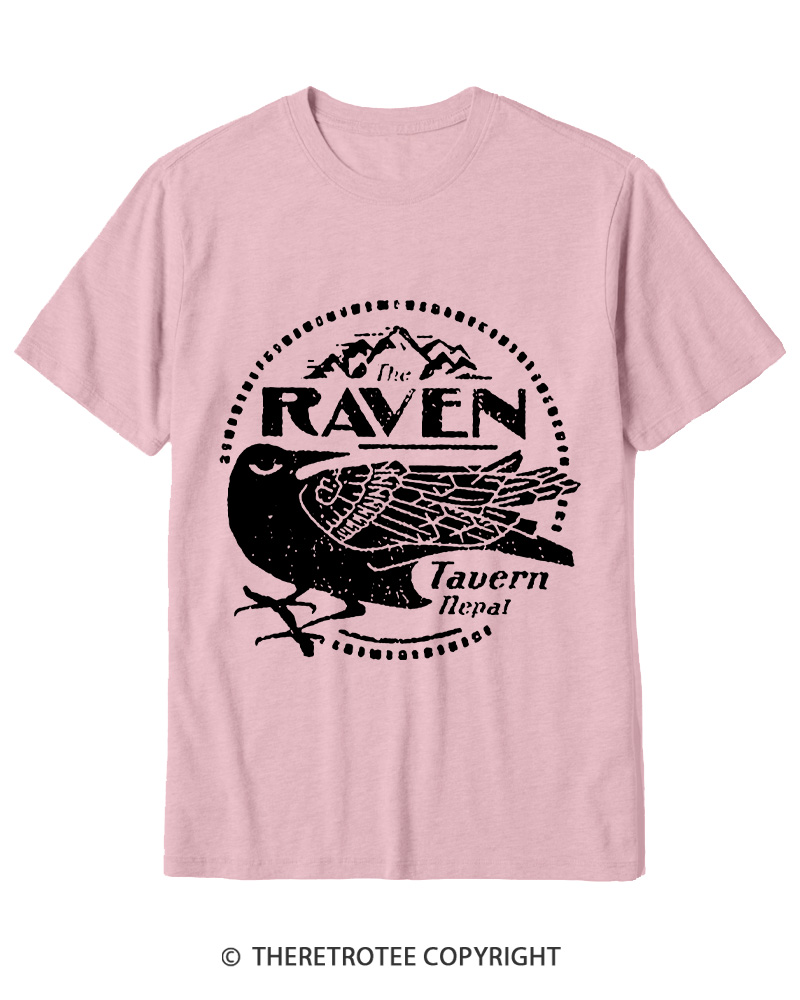 TheRetroTee Raven Tavern 1980s Cotton T-Shirt