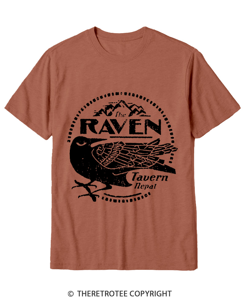 TheRetroTee Raven Tavern 1980s Cotton T-Shirt