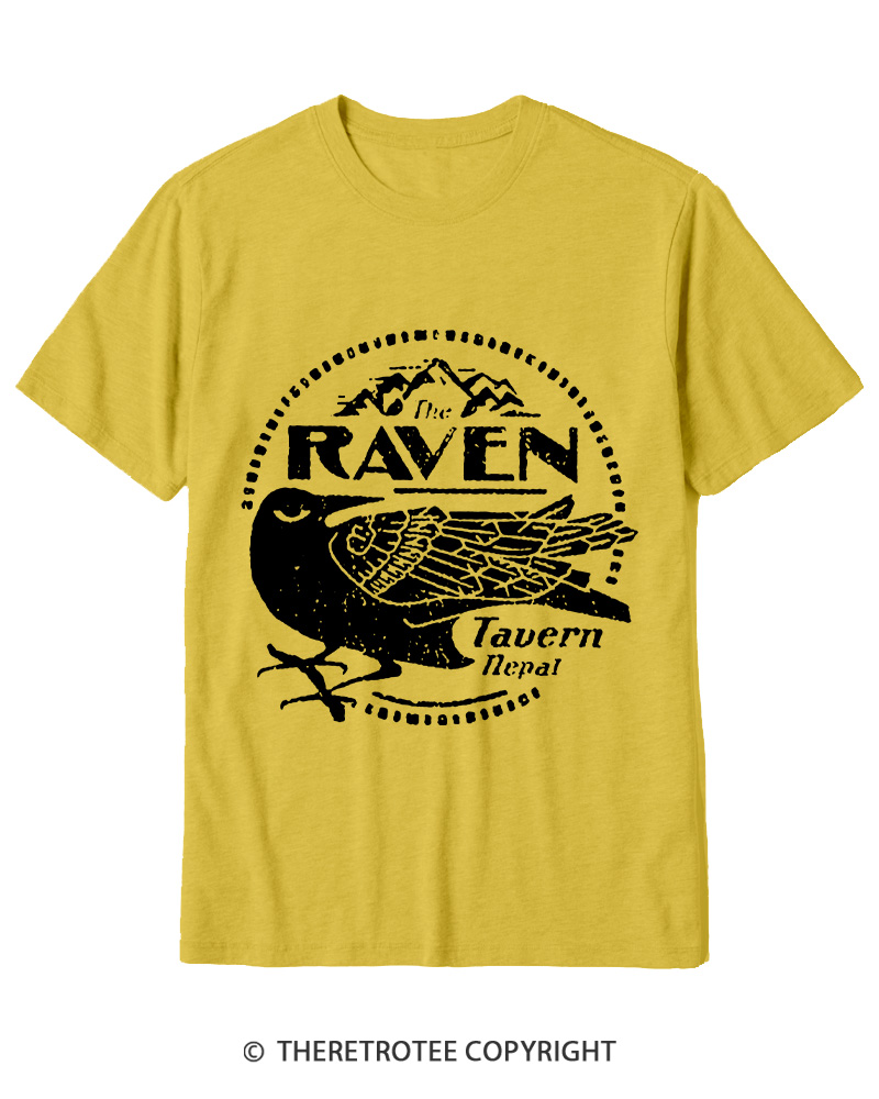 TheRetroTee Raven Tavern 1980s Cotton T-Shirt