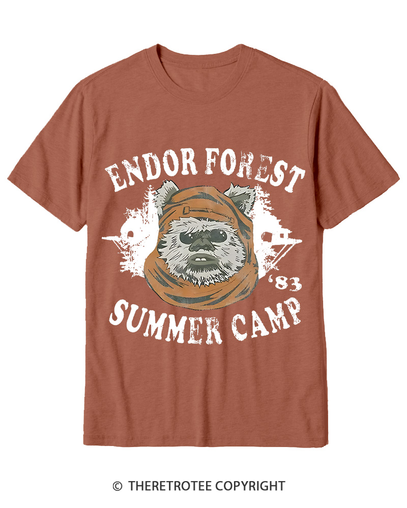 TheRetroTee Endor Forest Summer Camp 1980s Cotton T-Shirt