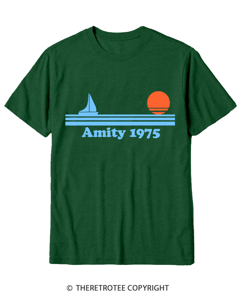 TheRetroTee Classic Stripes 1975 1970s Cotton T-Shirt