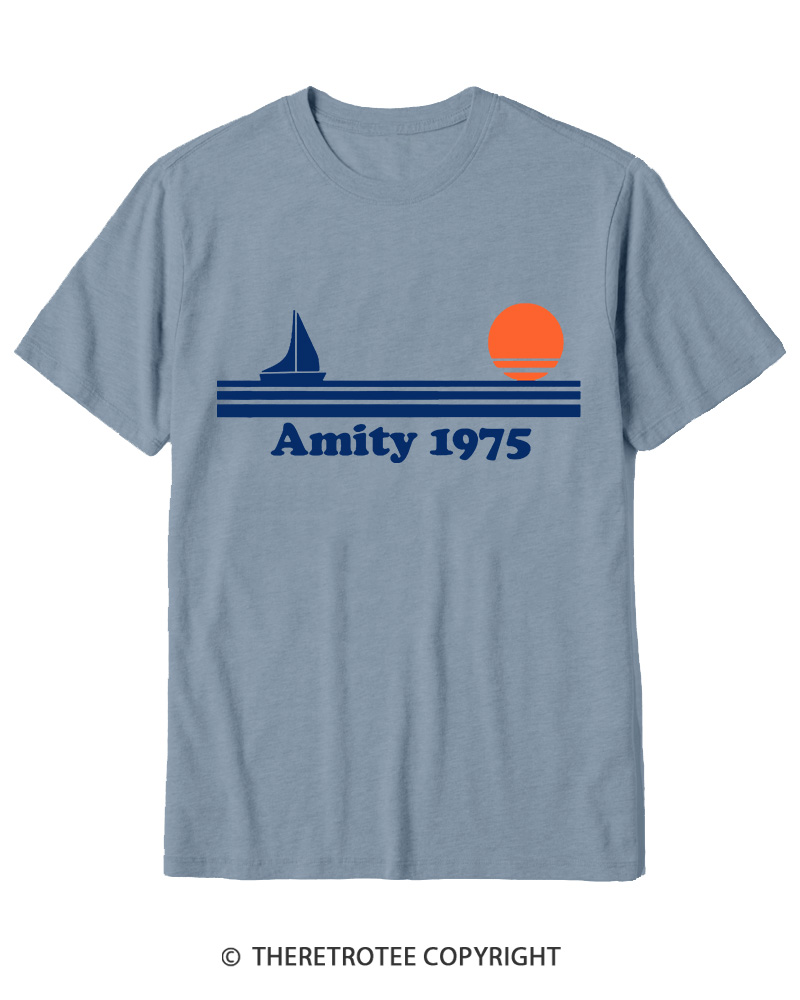 TheRetroTee Classic Stripes 1975 1970s Cotton T-Shirt
