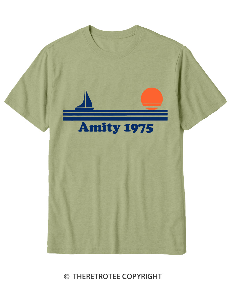 TheRetroTee Classic Stripes 1975 1970s Cotton T-Shirt