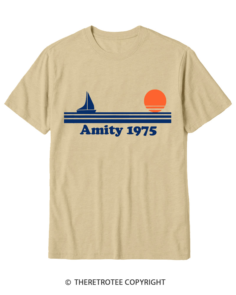 TheRetroTee Classic Stripes 1975 1970s Cotton T-Shirt