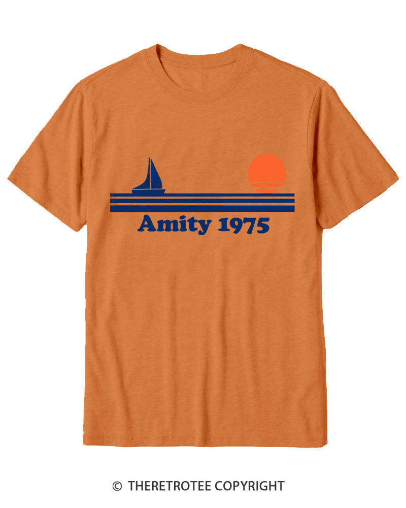 TheRetroTee Classic Stripes 1975 1970s Cotton T-Shirt
