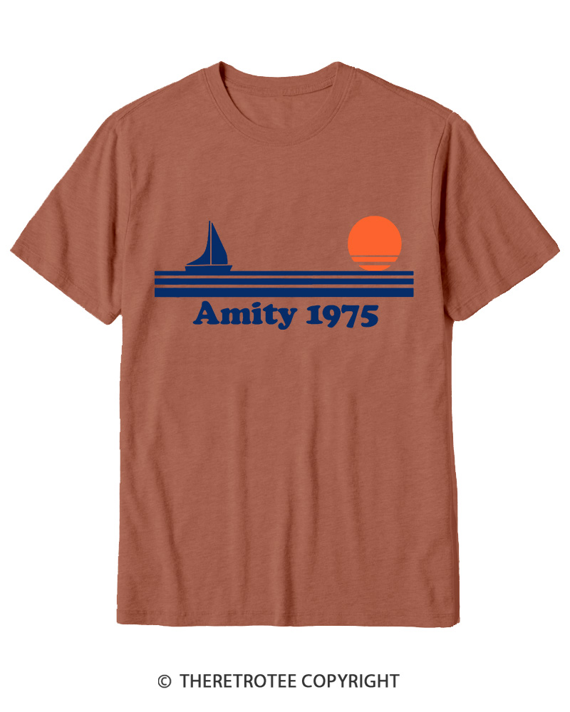 TheRetroTee Classic Stripes 1975 1970s Cotton T-Shirt