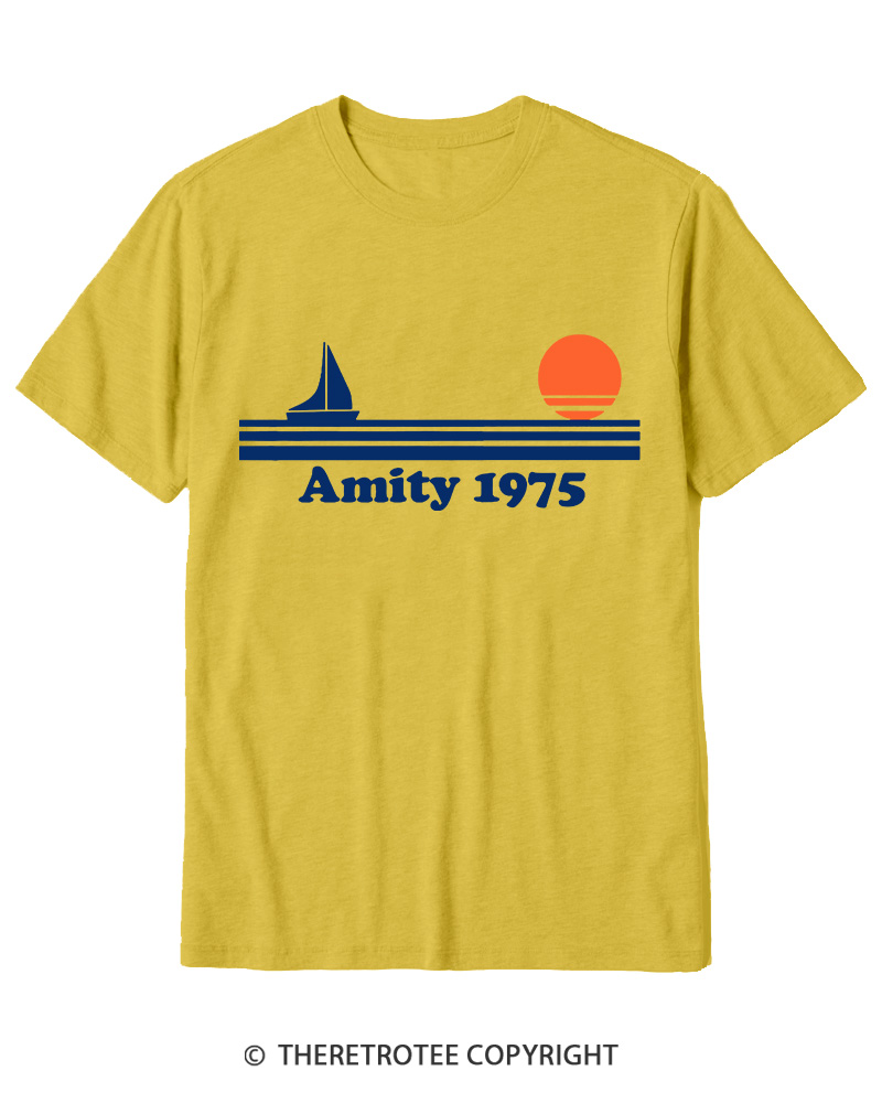 TheRetroTee Classic Stripes 1975 1970s Cotton T-Shirt