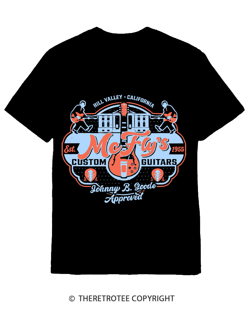 TheRetroTee McFly's Custom Guitars Worn 1980s Cotton T-Shirt