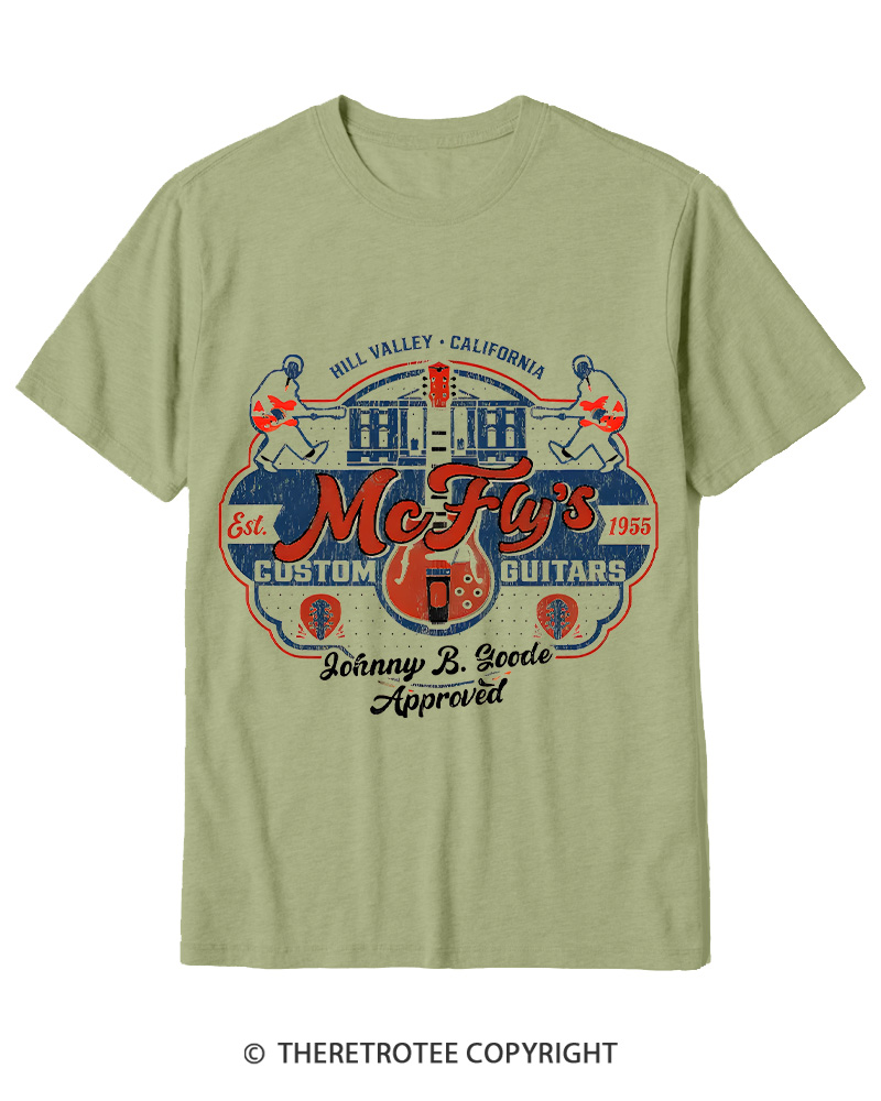 TheRetroTee McFly's Custom Guitars Worn 1980s Cotton T-Shirt