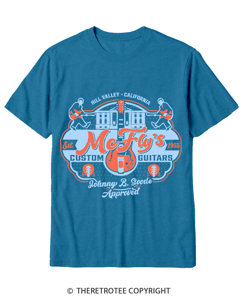TheRetroTee McFly's Custom Guitars Worn 1980s Cotton T-Shirt