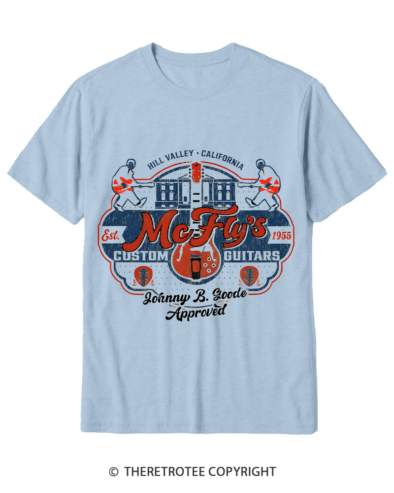 TheRetroTee McFly's Custom Guitars Worn 1980s Cotton T-Shirt