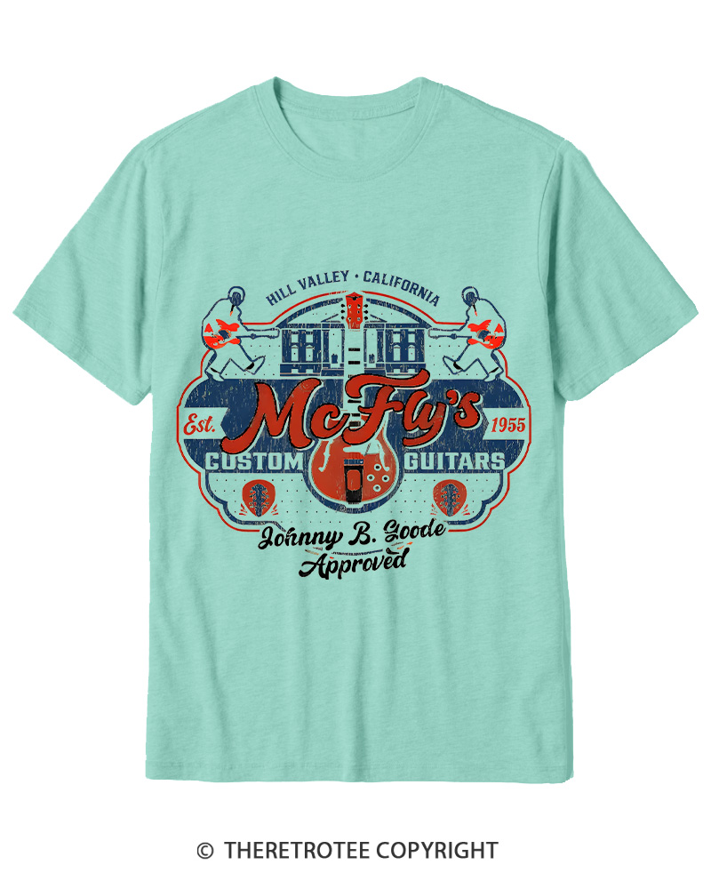 TheRetroTee McFly's Custom Guitars Worn 1980s Cotton T-Shirt