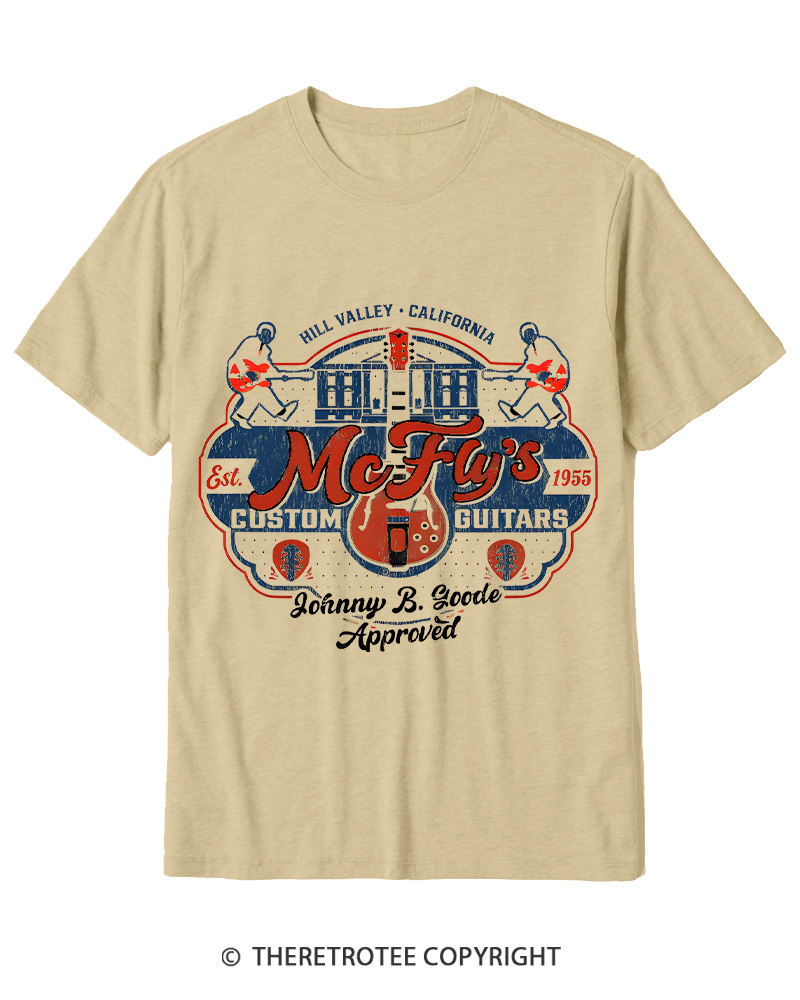 TheRetroTee McFly's Custom Guitars Worn 1980s Cotton T-Shirt