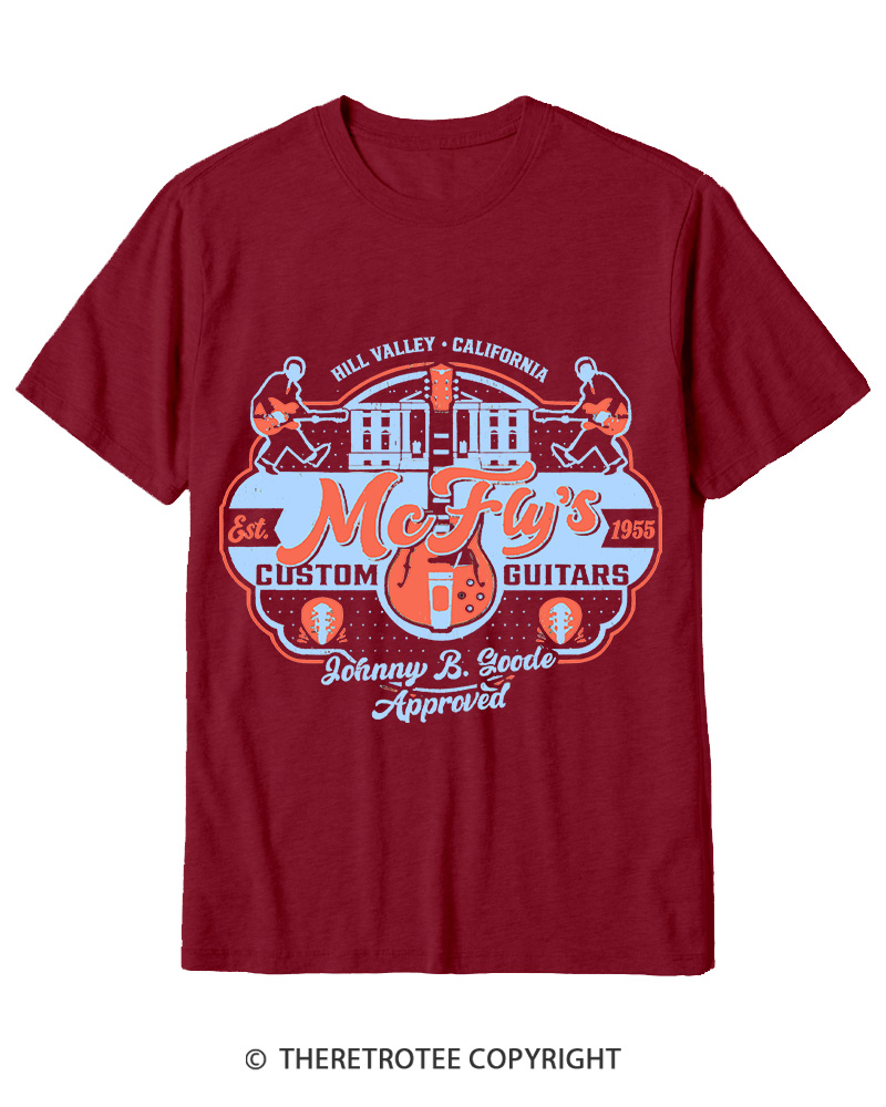 TheRetroTee McFly's Custom Guitars Worn 1980s Cotton T-Shirt