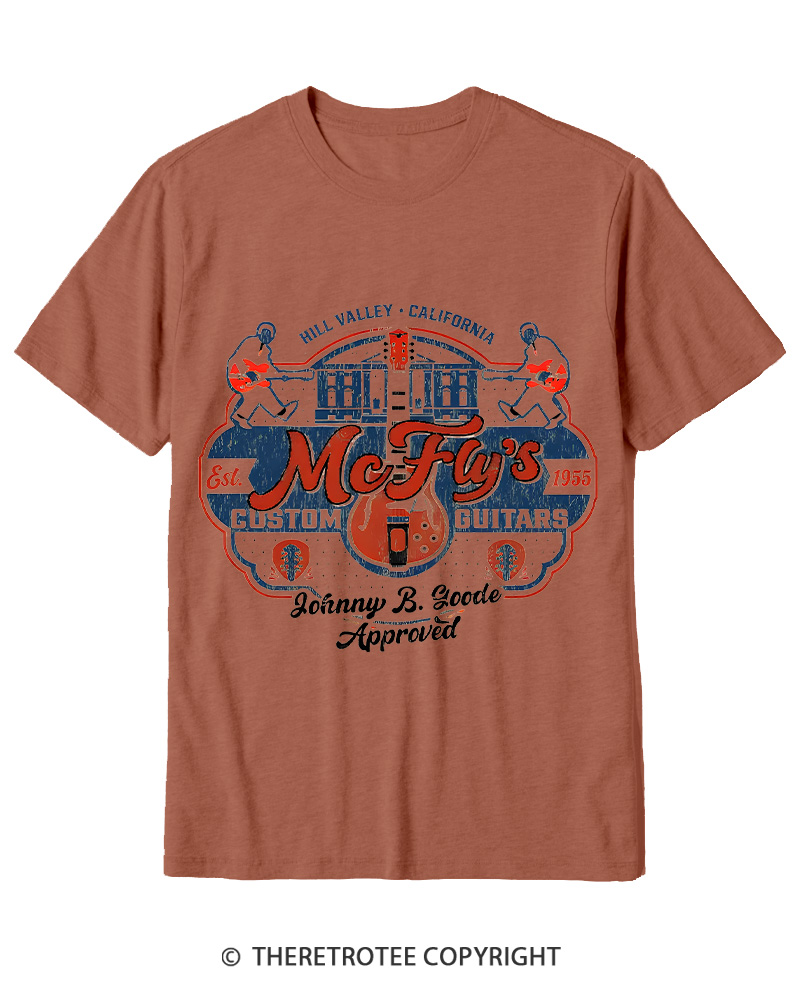TheRetroTee McFly's Custom Guitars Worn 1980s Cotton T-Shirt