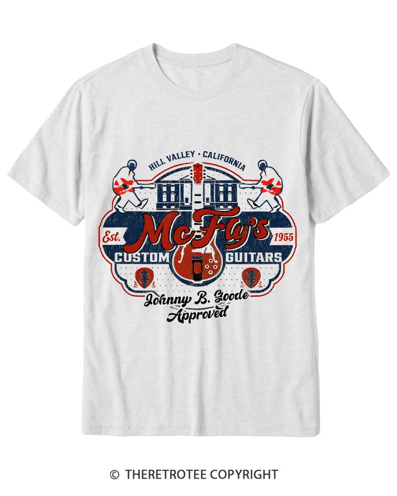 TheRetroTee McFly's Custom Guitars Worn 1980s Cotton T-Shirt
