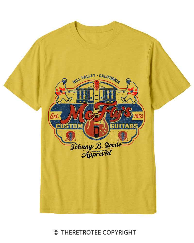 TheRetroTee McFly's Custom Guitars Worn 1980s Cotton T-Shirt