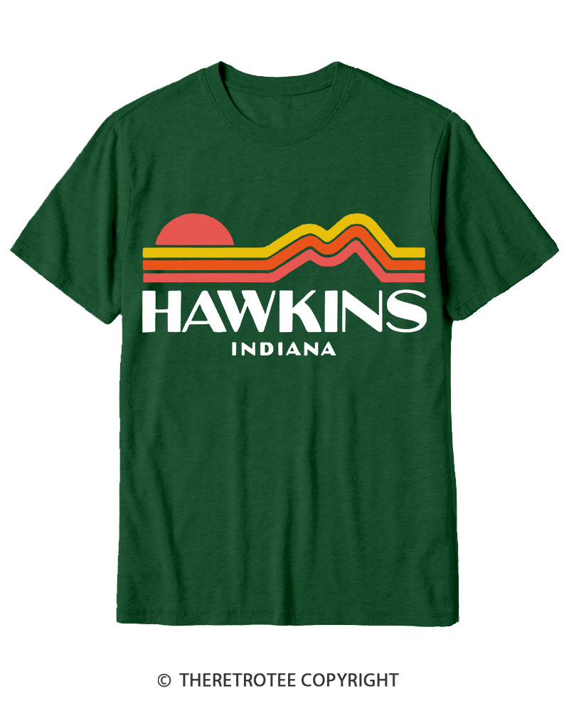 TheRetroTee Retro Hawkins Indiana 1980s Cotton T-Shirt