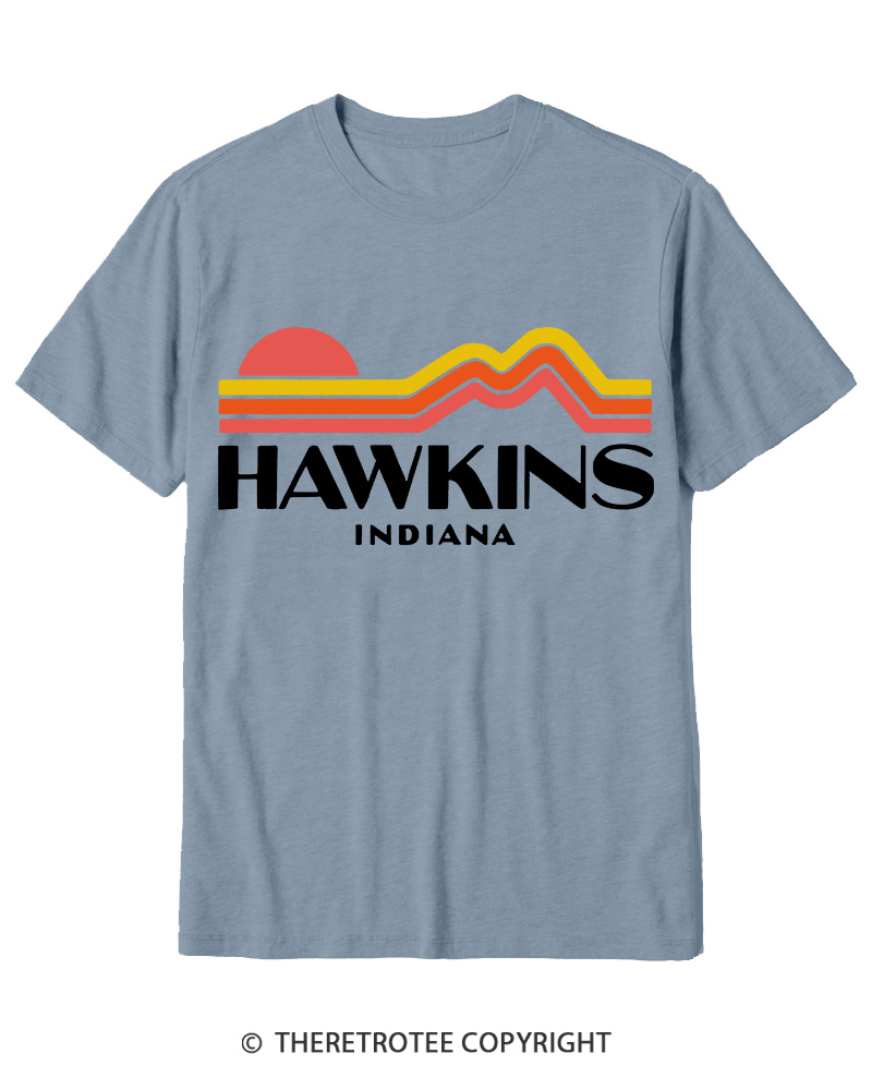 TheRetroTee Retro Hawkins Indiana 1980s Cotton T-Shirt