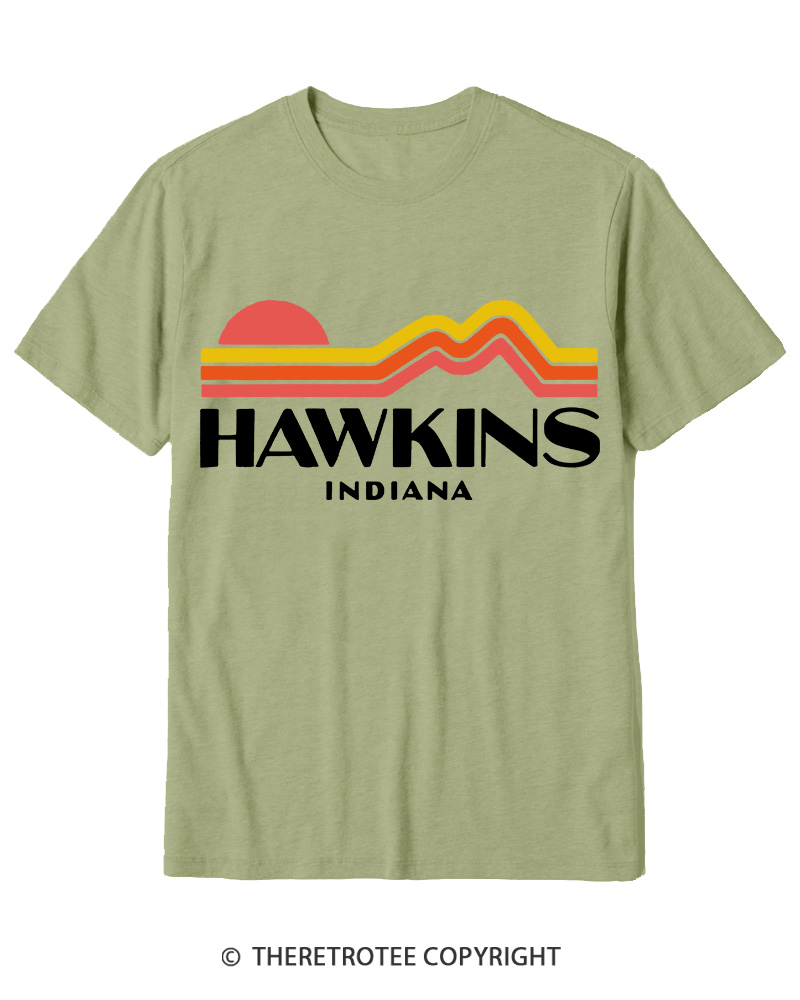 TheRetroTee Retro Hawkins Indiana 1980s Cotton T-Shirt