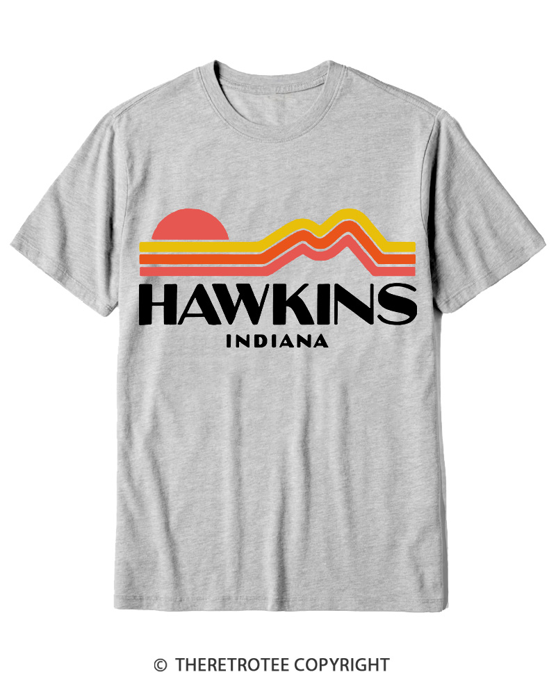 TheRetroTee Retro Hawkins Indiana 1980s Cotton T-Shirt