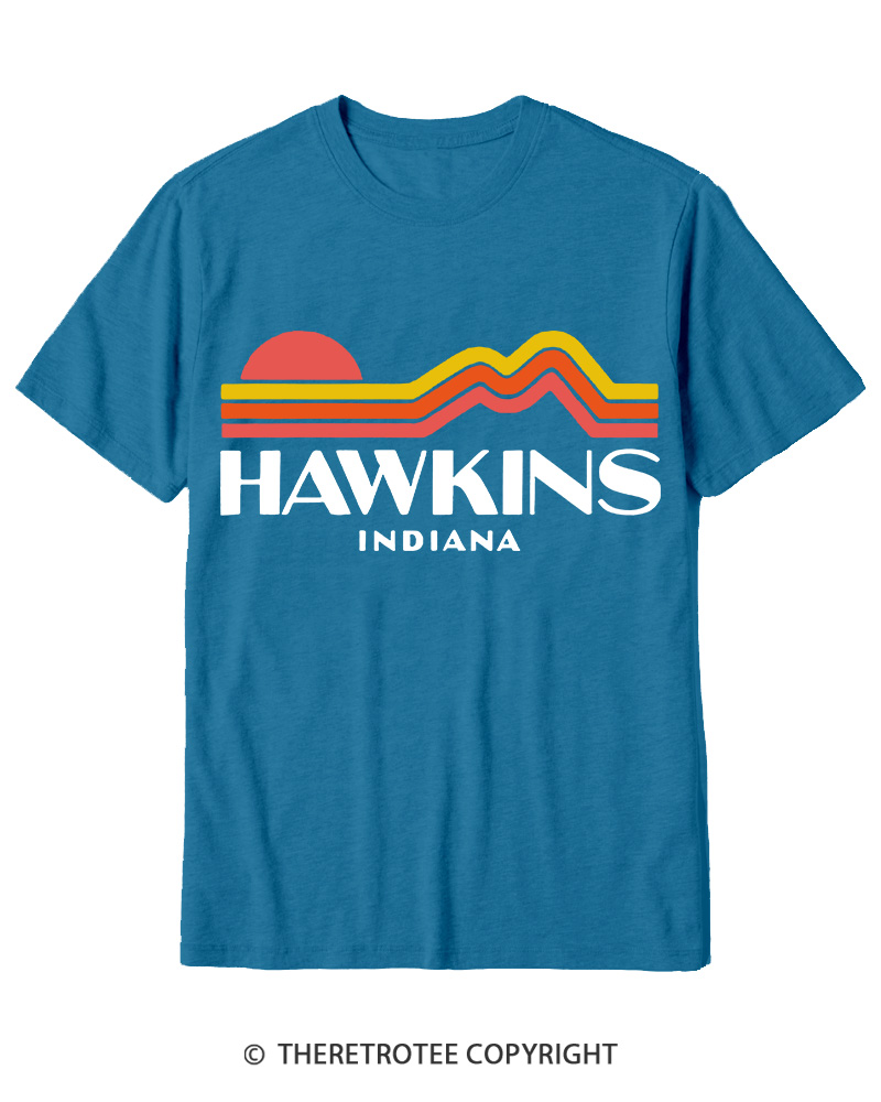 TheRetroTee Retro Hawkins Indiana 1980s Cotton T-Shirt