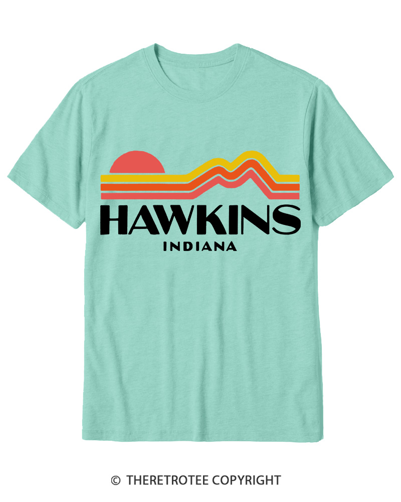 TheRetroTee Retro Hawkins Indiana 1980s Cotton T-Shirt