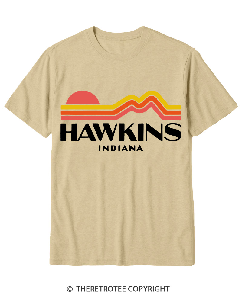 TheRetroTee Retro Hawkins Indiana 1980s Cotton T-Shirt