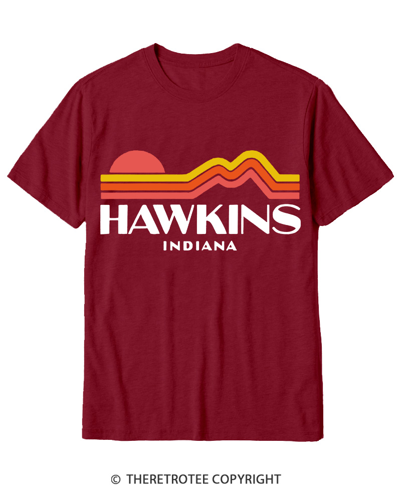 TheRetroTee Retro Hawkins Indiana 1980s Cotton T-Shirt