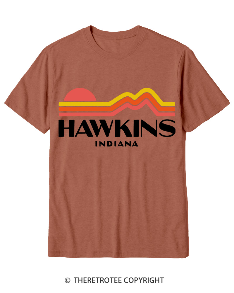 TheRetroTee Retro Hawkins Indiana 1980s Cotton T-Shirt