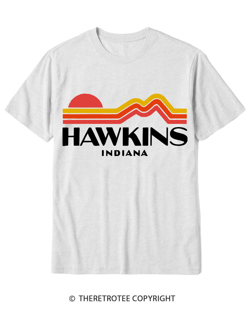 TheRetroTee Retro Hawkins Indiana 1980s Cotton T-Shirt