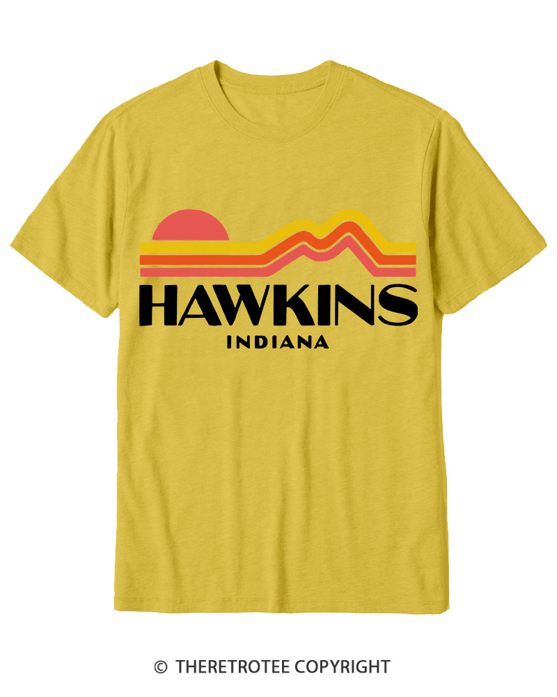 TheRetroTee Retro Hawkins Indiana 1980s Cotton T-Shirt
