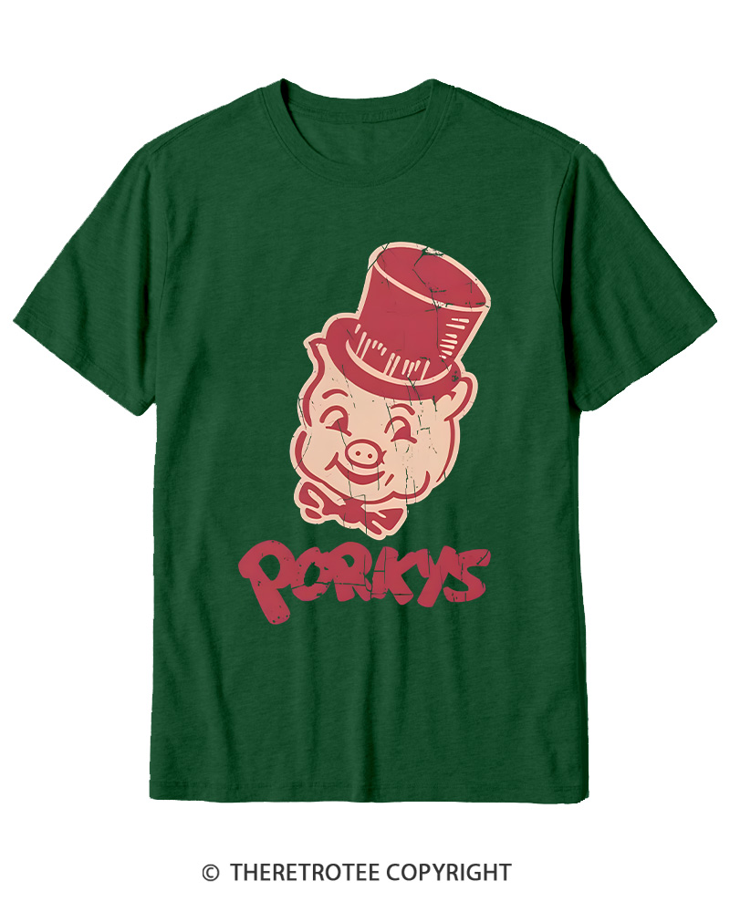 TheRetroTee Classic Whimsical Pig 1950s Cotton T-Shirt