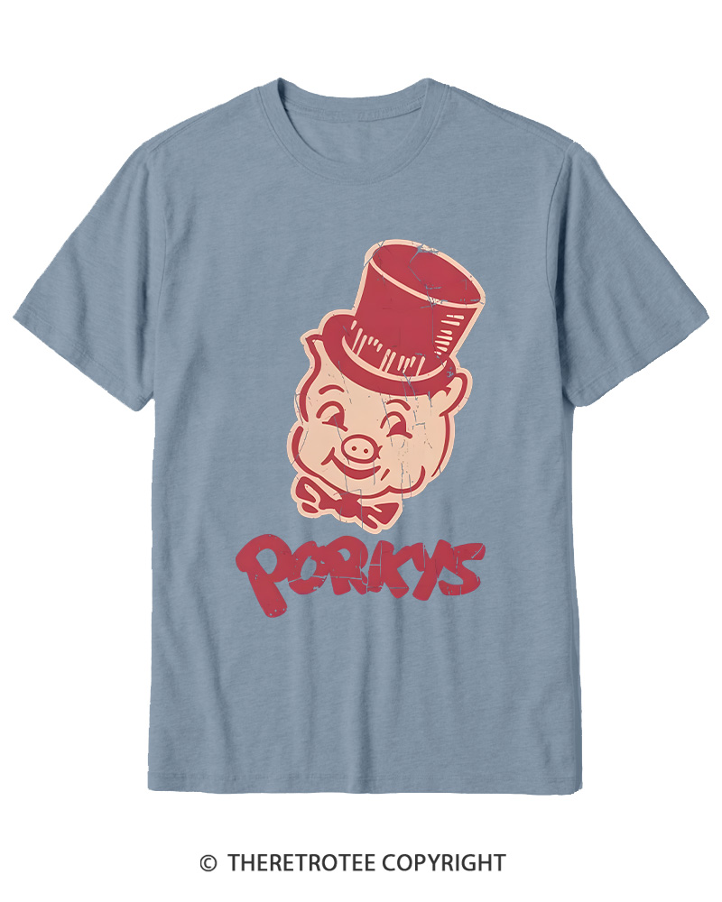 TheRetroTee Classic Whimsical Pig 1950s Cotton T-Shirt