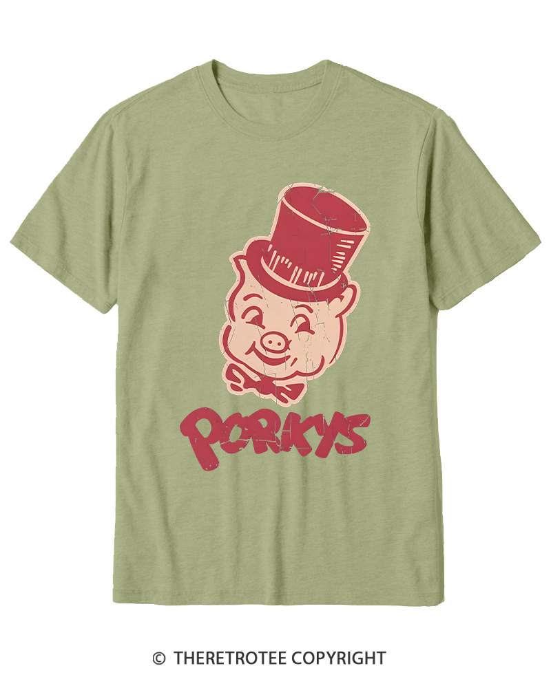 TheRetroTee Classic Whimsical Pig 1950s Cotton T-Shirt