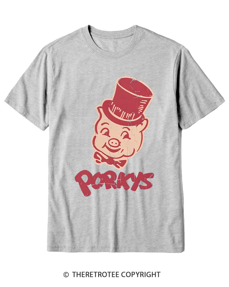 TheRetroTee Classic Whimsical Pig 1950s Cotton T-Shirt