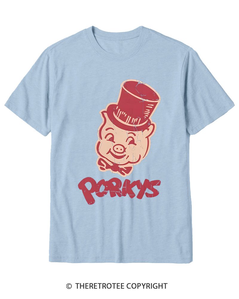 TheRetroTee Classic Whimsical Pig 1950s Cotton T-Shirt