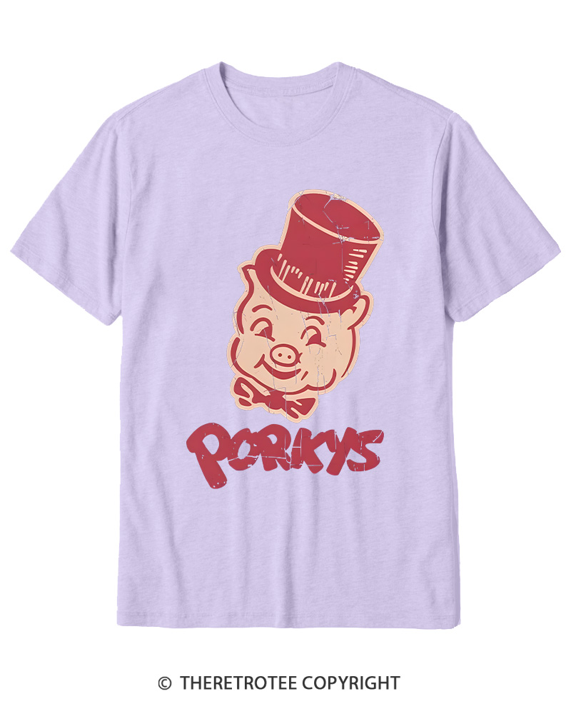 TheRetroTee Classic Whimsical Pig 1950s Cotton T-Shirt