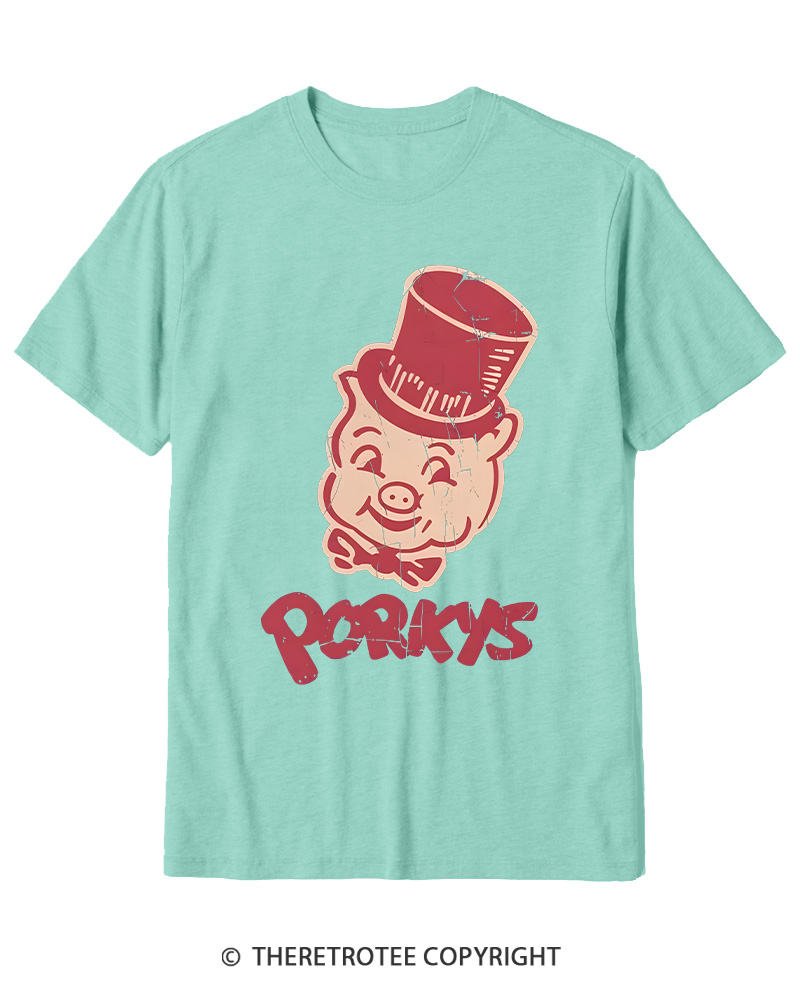 TheRetroTee Classic Whimsical Pig 1950s Cotton T-Shirt