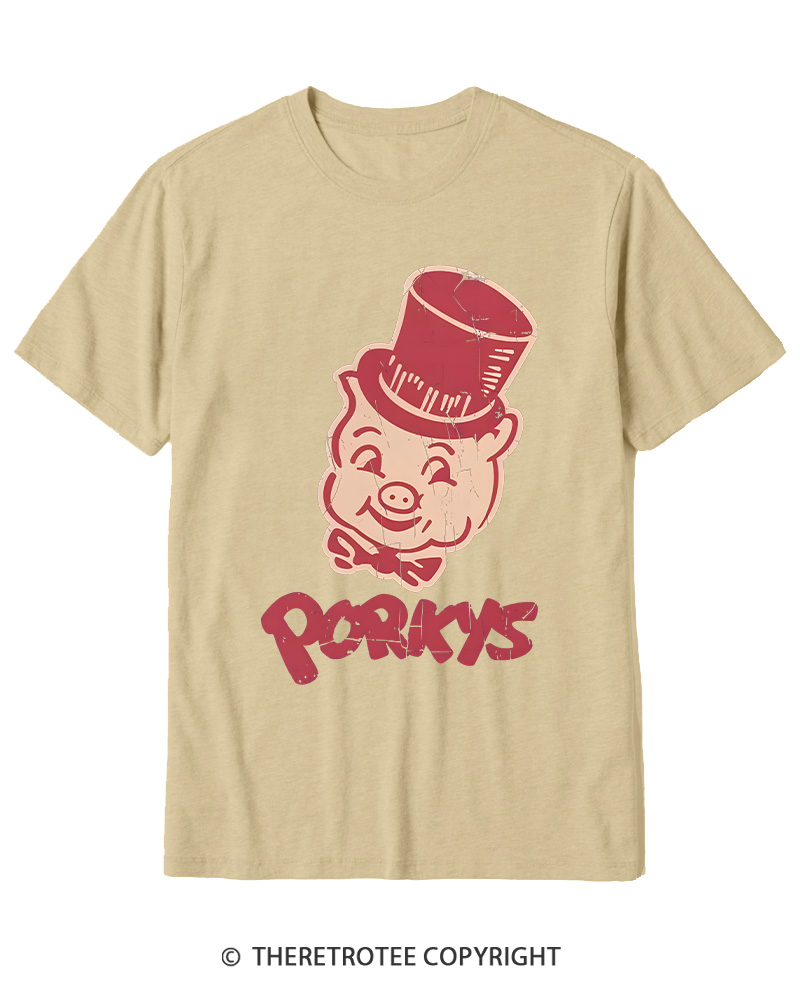 TheRetroTee Classic Whimsical Pig 1950s Cotton T-Shirt